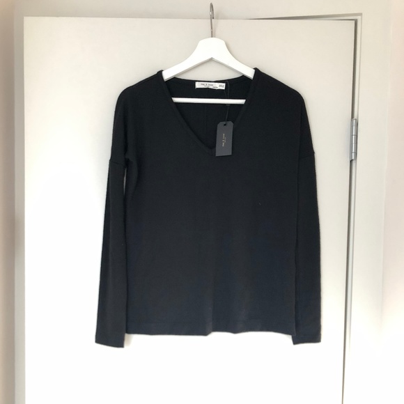 Rag & Bone Theo V-Neck Long Sleeve Tee - Picture 4 of 7